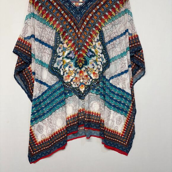 Asa Kaftans Women Kaftan Top Size Large Kimono Artsy Floral Boho C043 -13 - Picture 10 of 16